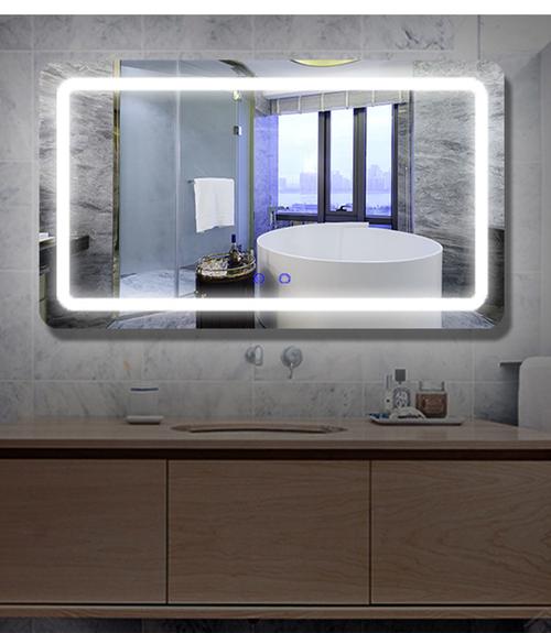 Modern bathroom mirror in contemporary bathroom setting