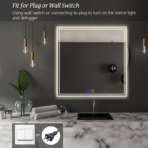 backlit bathroom mirror