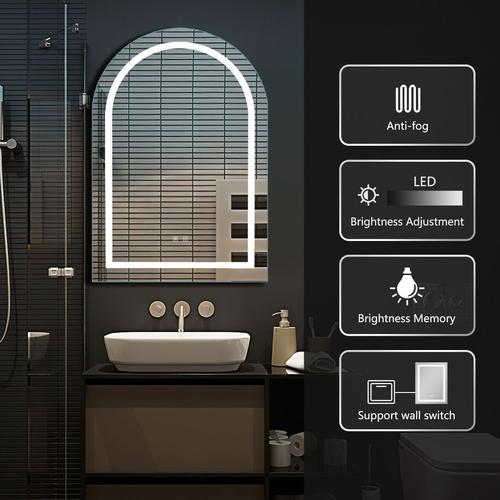 backlit bathroom mirror