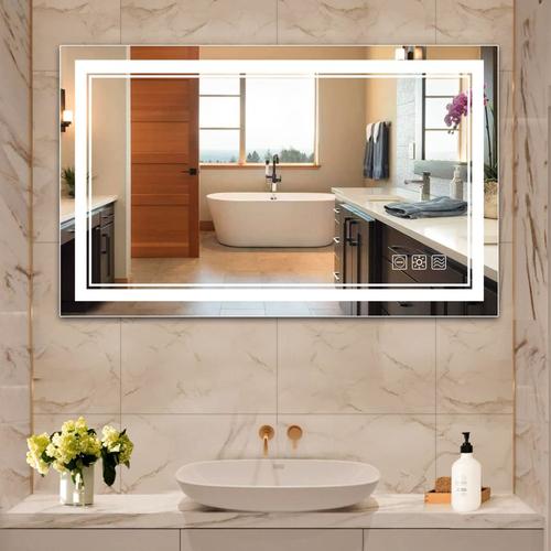 lighted bathroom mirror