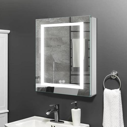 lighted bathroom mirror