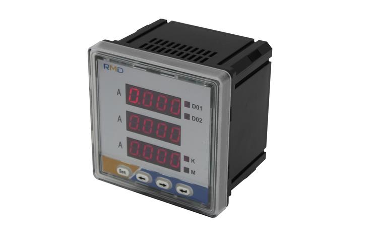 RF field strength meter measuring wireless signals in industrial environment