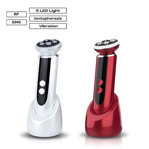 Professional using radiofrequency machine for face treatment