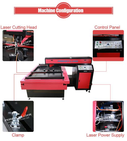 Industrial laser cutting machine processing metal sheet
