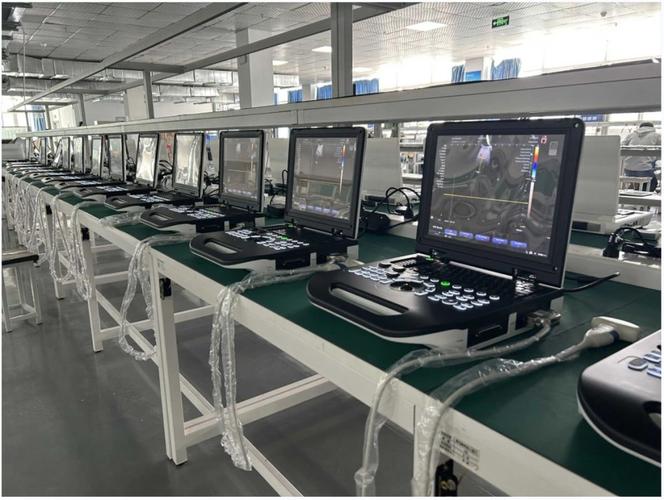 Medical professional using ultrasound imaging machine