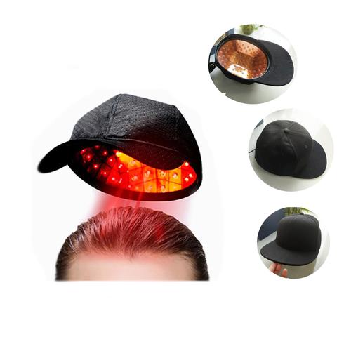 Professional using laser hair growth device at home