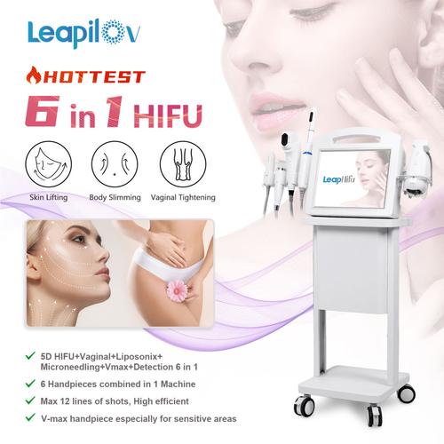Professional using HIFU beauty equipment in clinic setting