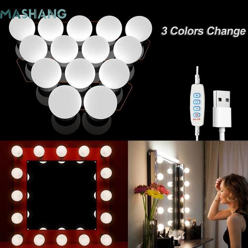 Professional light up makeup mirror with adjustable LED lights and 10x magnification