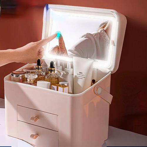 makeup mirror with organizer