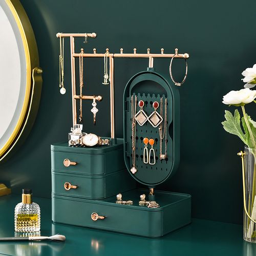 makeup mirror with organizer