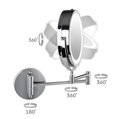 Professional makeup application with wall mounted mirror