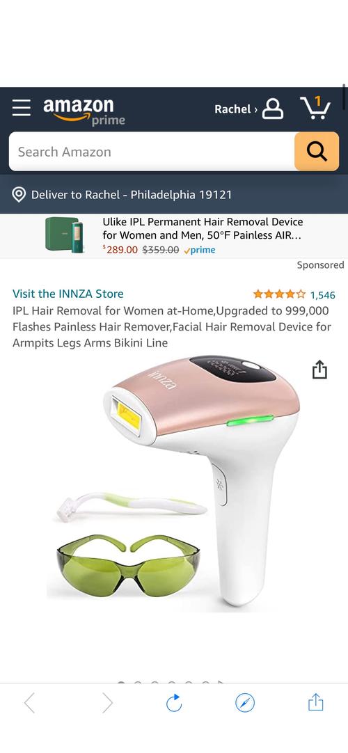 IPL hair removal device in home use