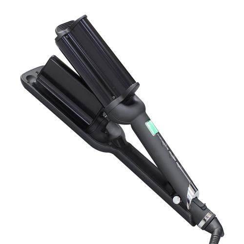 Professional using hair waver in salon