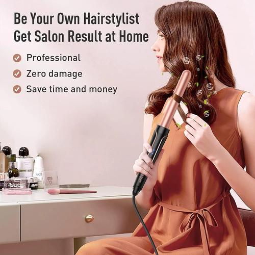 Professional hair crimping iron creating beach waves