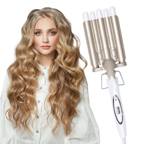 Professional hair crimper with ceramic plates for salon-quality styling
