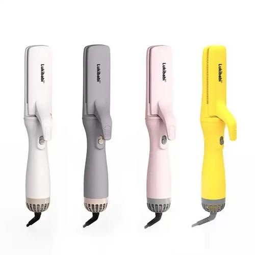 Professional portable hair straightener with ceramic plates and folding handle