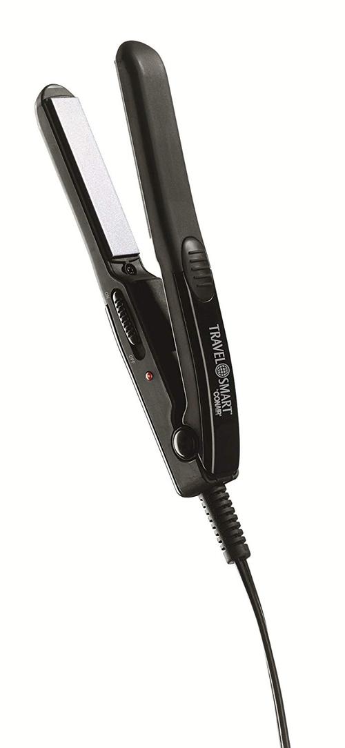 Using mini straightener for travel in hotel bathroom