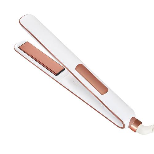 Compact hair straightener demonstrating curl creation