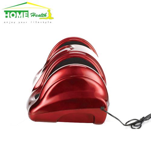 Professional using electric foot grater in salon setting