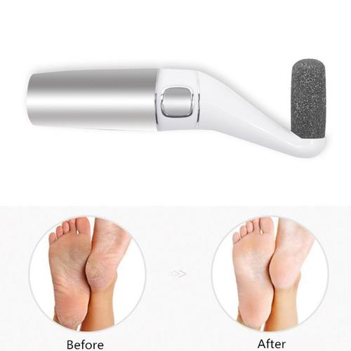 Professional pedicure demonstration with electric foot file