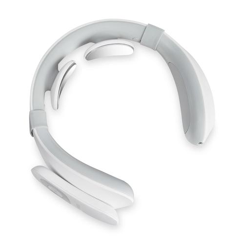 Neck pain relief device production process showing material selection, precision molding, quality testing, and packaging stages