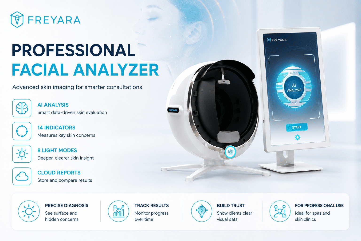 Freyara professional facial skin analyzer