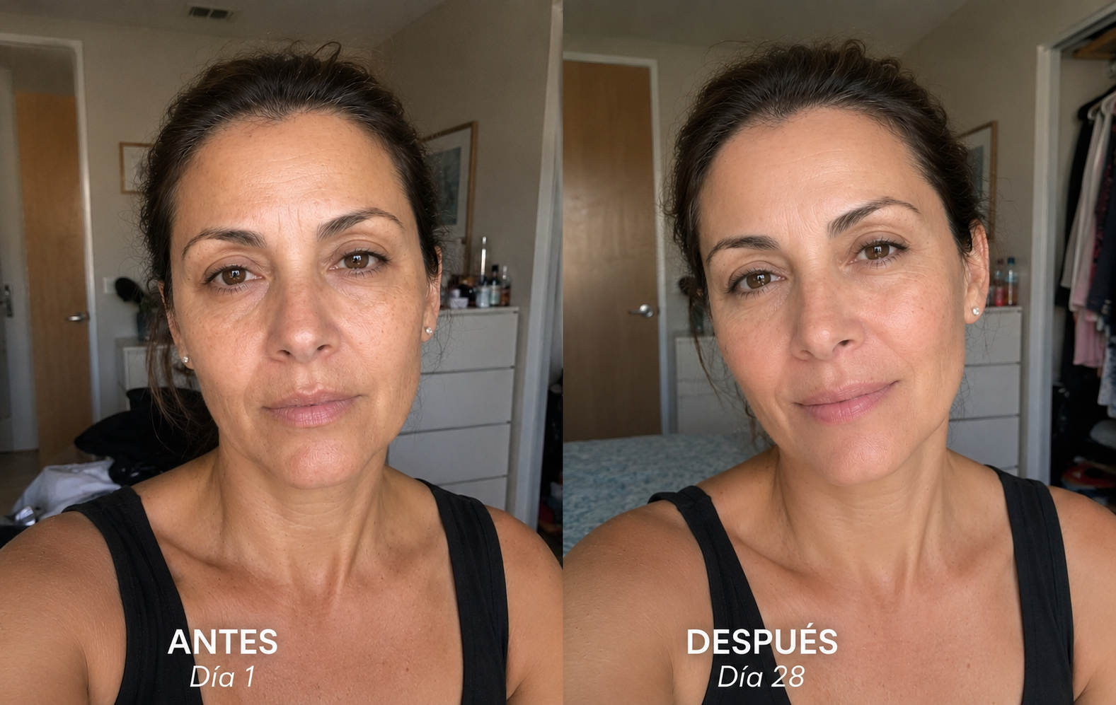 Antes y después del uso de FacialDefy 2.0