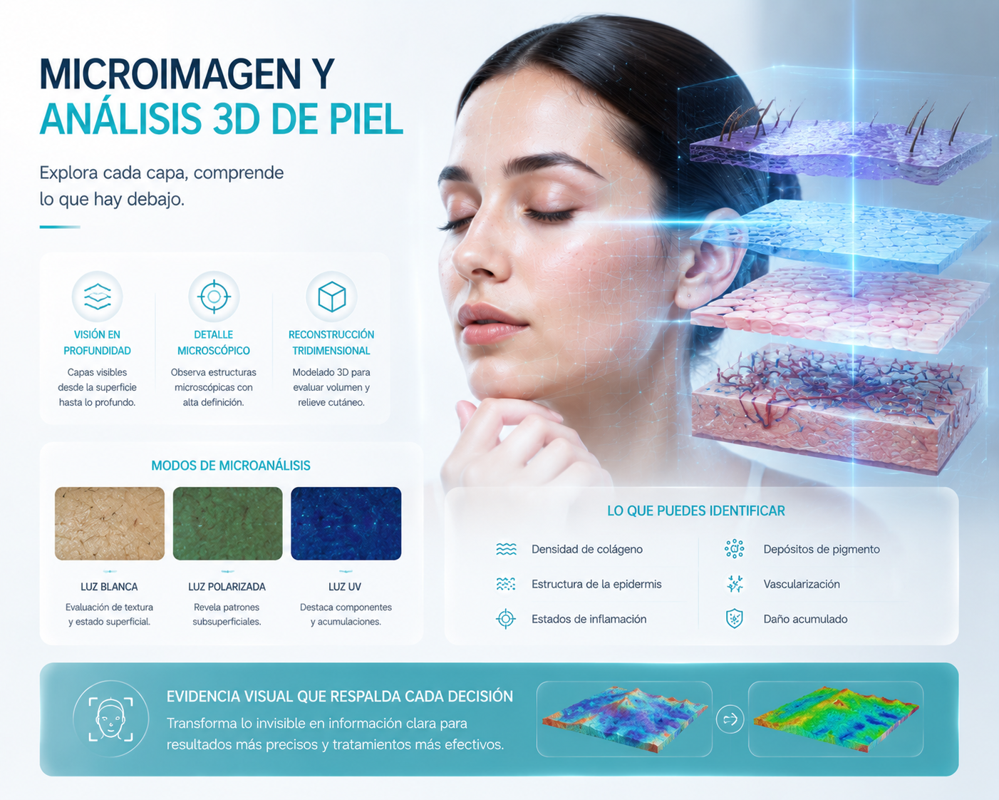Microimagen y análisis 3D de piel