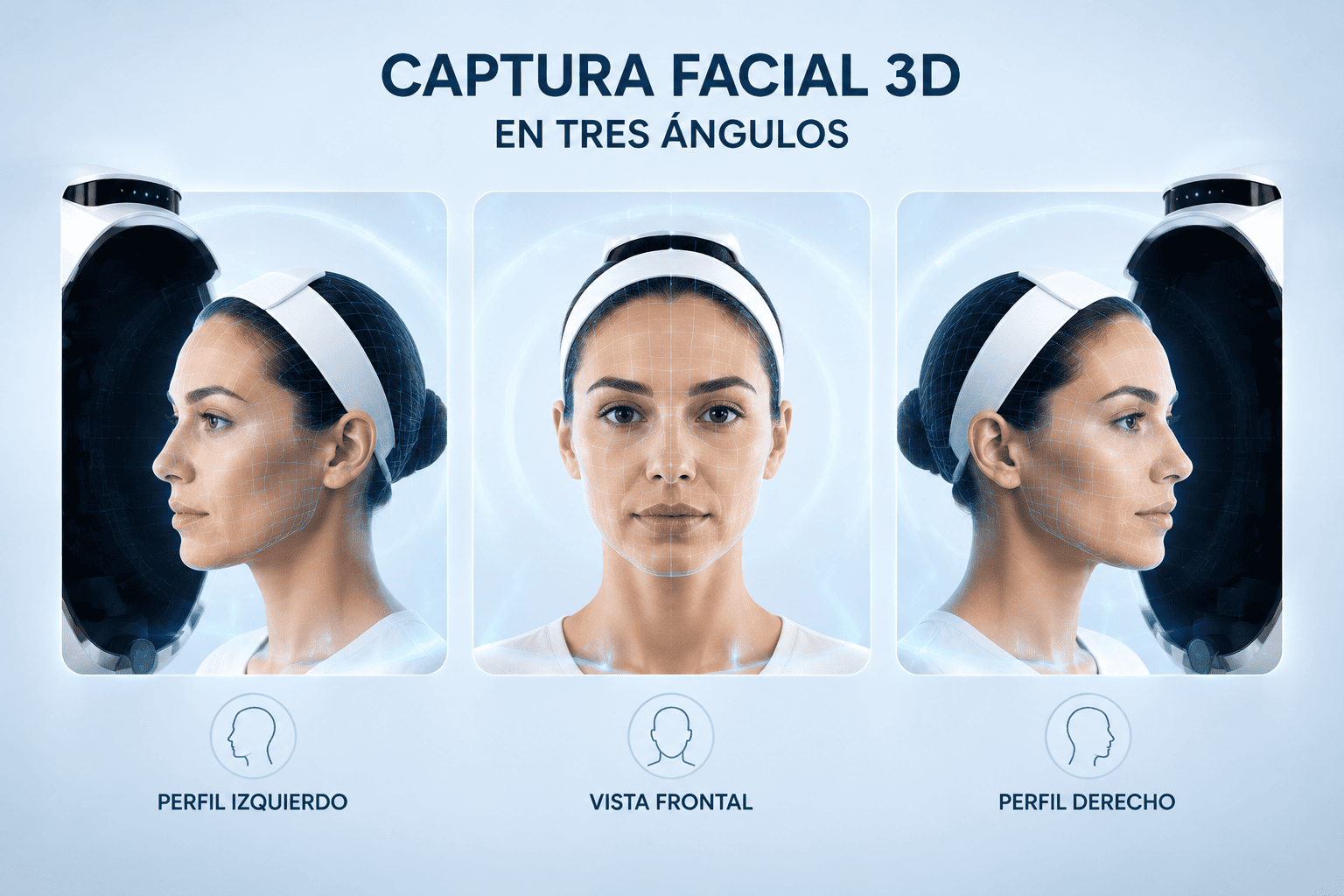 Captura Facial 3D en Tres Ángulos