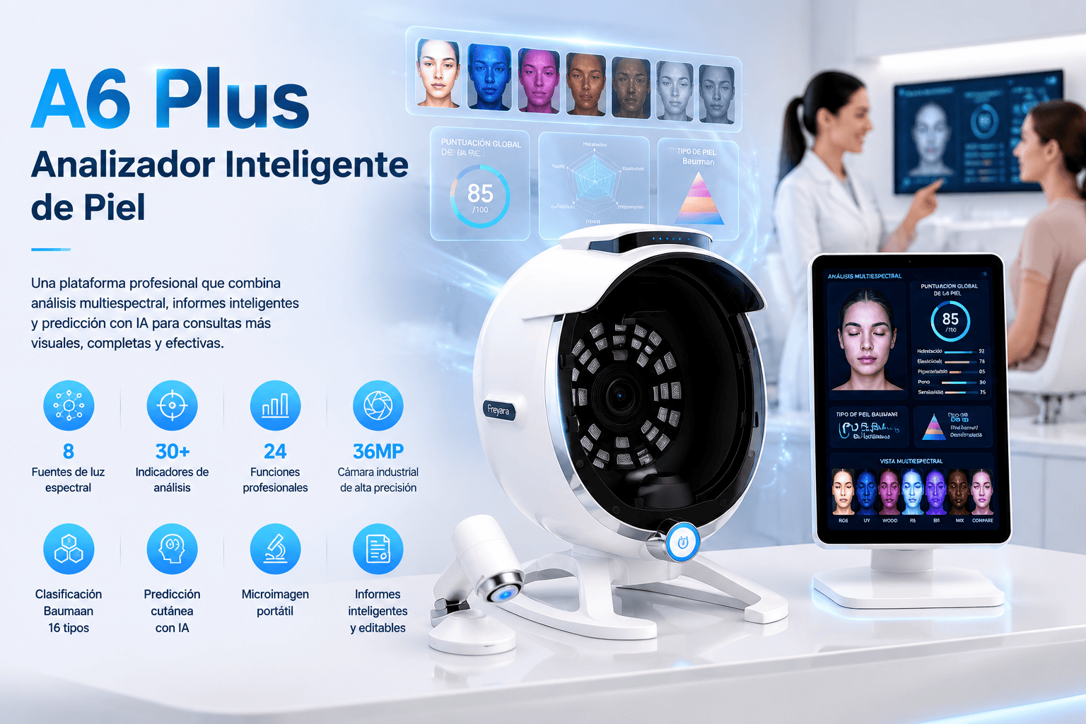 A6 Plus Analizador Inteligente de Piel