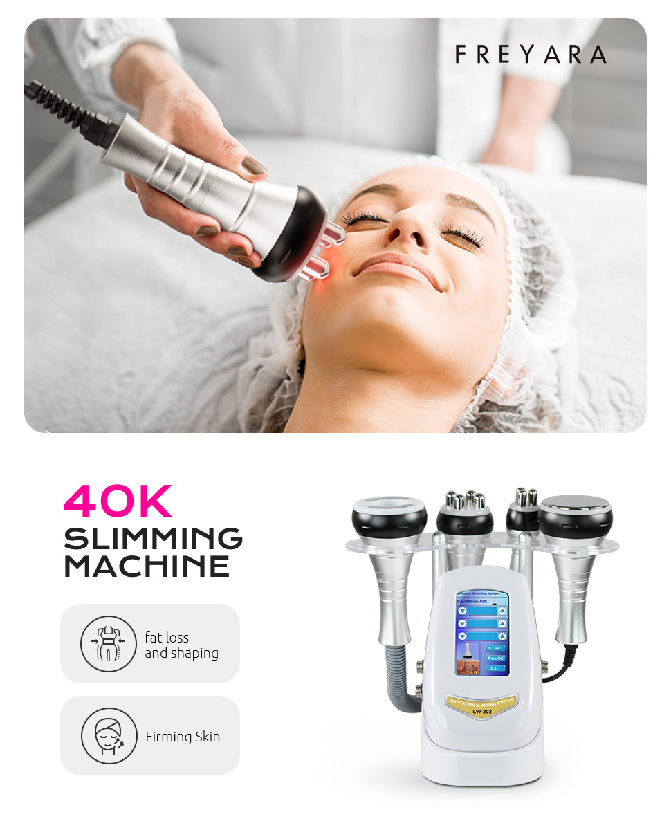 FREYARA Lipolaser & Auto RF Slimming Beauty Machine, 40K RF 6in1 Ultrasonic  Body Shaper Slimming Device for Salon SPA